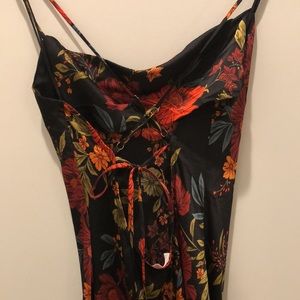 Floral floor length gown with thigh split